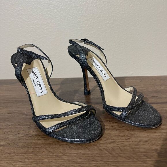 Jimmy Choo Black Strappy Heels - Picture 1 of 7